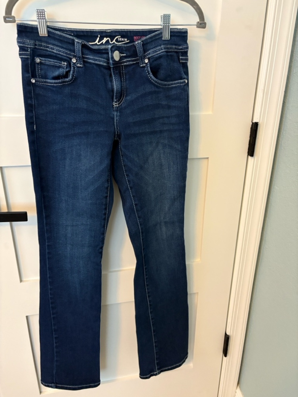 INC International Concepts Dark Blue Boot Cut Jeans